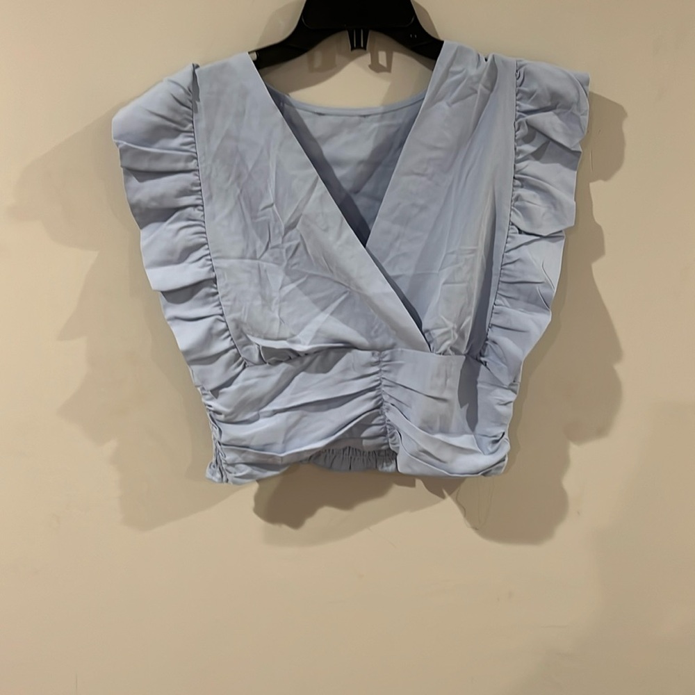 cute blue cropped top